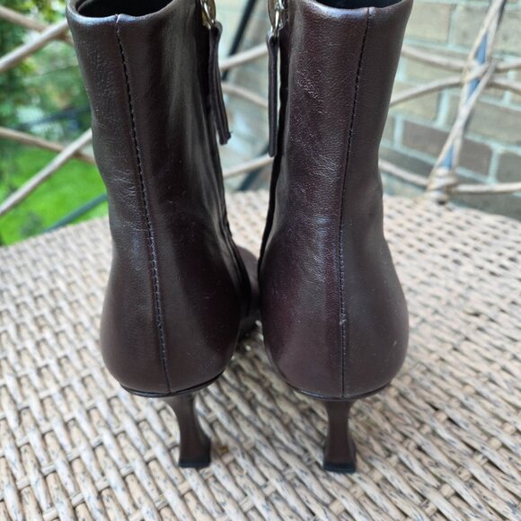 Never Worn Ankle Leather Boots Zara - Picture 7 of 15